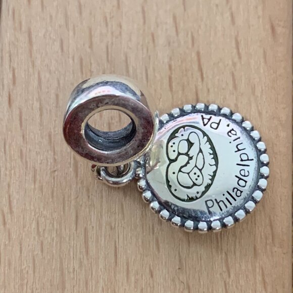 Pandora Philadelphia, PA Pretzel Dangle Charm, S925 Silver Bracelets - Picture 3 of 4